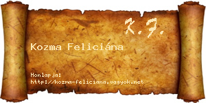 Kozma Feliciána névjegykártya